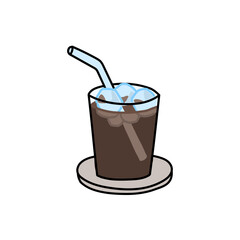 シンプルなアイスコーヒーのイラスト