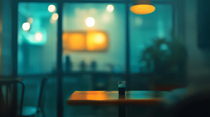 Blurred background of restaurant with people.