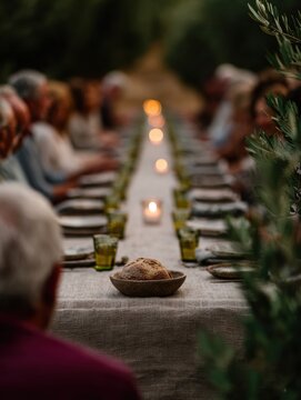 Rustic Italian still life with lemons, fruits and Mediterranean textures. Wooden tables, stone walls and authentic Italian kitchen atmosphere