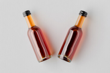 Small rose wine bottle mockup. Bordeaux shape