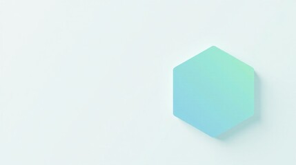 Serene Hexagon Shape on a Light Blue Background, Ideal for Minimalist Designs and Presentations