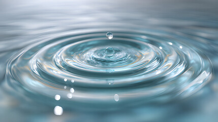 Water droplets concentric ripples on a water surface. dark blue water background. Abstract water design, water circles physics in nature. 