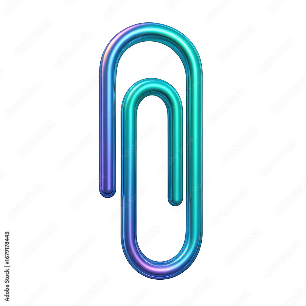 Poster design and color bring elegance and creativity to this futuristic paperclip with smooth gradient and
