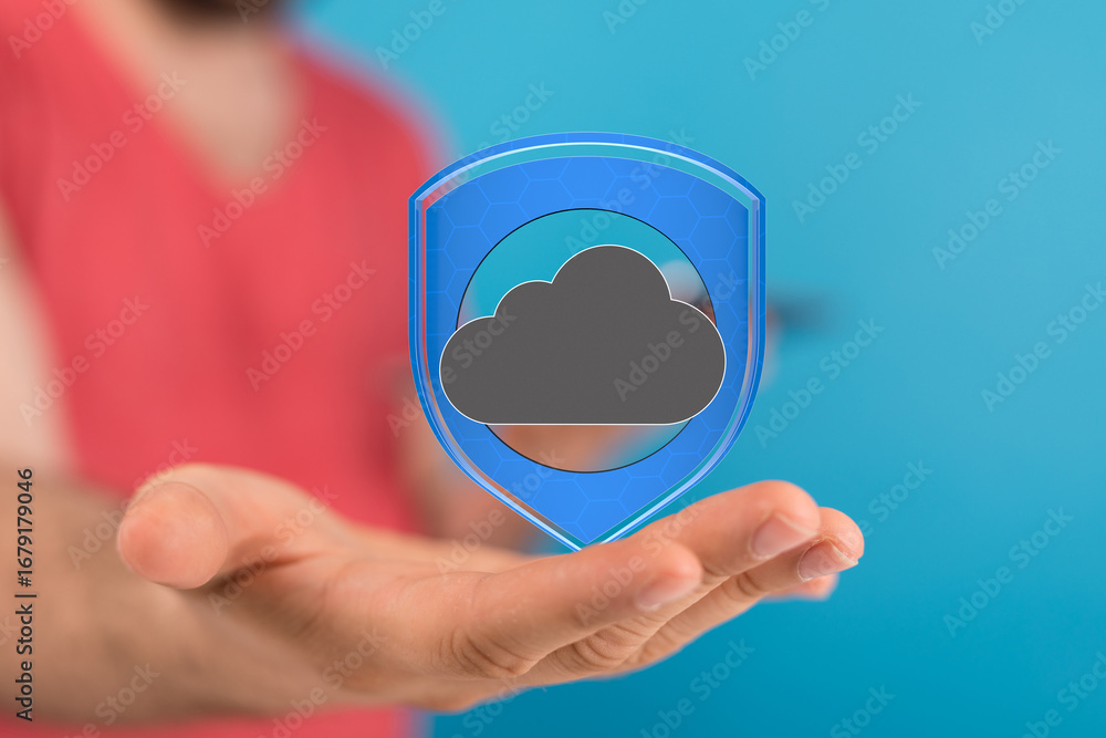 Aufkleber protecting your data in the cloud. ensuring security and privacy.