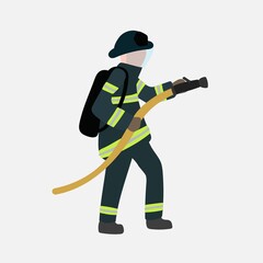 Firefighter worker clipart, emergency service, job illustration