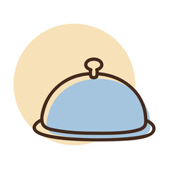 Serving Food Tray Line Art Icon