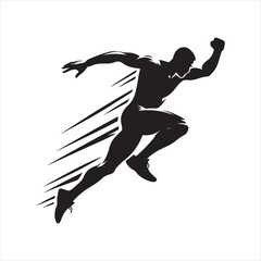 Athletes in Action vector silhouette outline logo design concept illustration