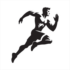 Athletes in Action vector silhouette outline logo design concept illustration