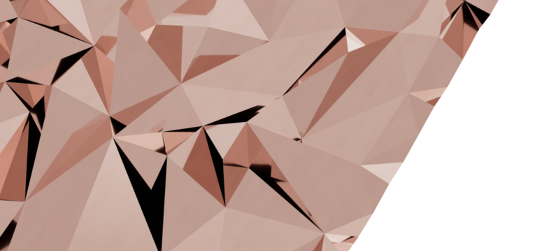 Stylish rose gold polygon background. Ideal for modern designs, presentations, and websites.  High-resolution, seamless texture.