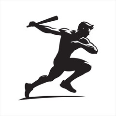 Athletes in Action vector silhouette outline logo design concept illustration