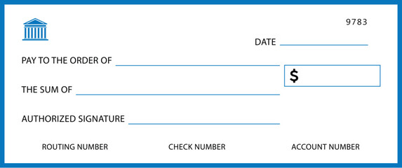 Presentation Check Template Giant Large Donor Check for Business. Vector