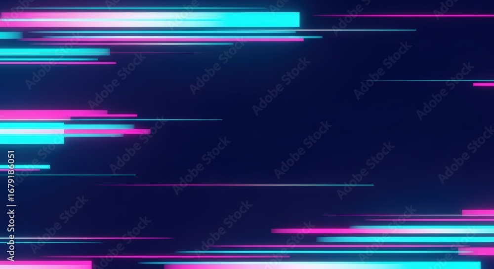 Poster dynamic cyan magenta digital glitch effect background seamless loop