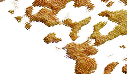 3D render of abstract golden spheres. Perfect for luxury, technology, or innovation concepts.