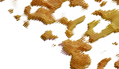 3D render of abstract golden spheres. Perfect for luxury, technology, or innovation concepts.