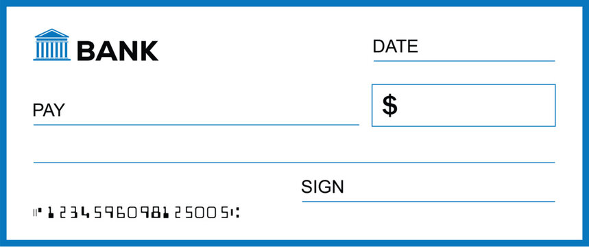 Presentation Check Template Giant Large Donor Check for Business. Vector