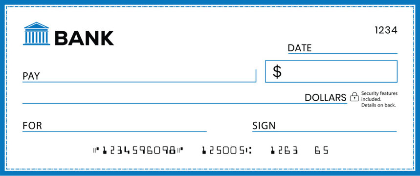 Presentation Check Template Giant Large Donor Check for Business. Vector