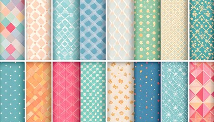 set of seamless geometric patterns