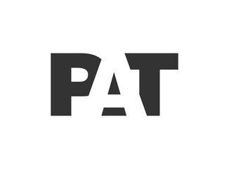 PAT logo design. Initial letter P A T bold font style for tech startups, consulting, corporate branding. Creative company name, headlines typography identity, trendy logotype.