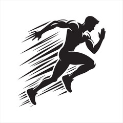 Athletes in Action vector silhouette outline logo design concept illustration