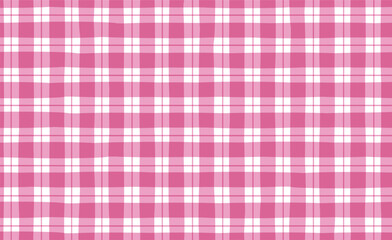 Cute seamless plaid pattern in picnic style. Scottish tartan gingham texture for fabric, textile print, wrapping paper, banner, card. Vector background with checker mosaic grid