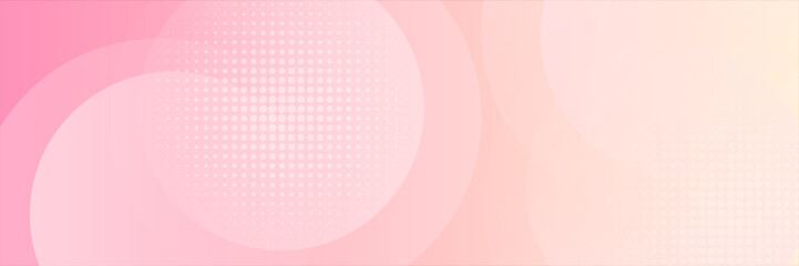 Minimalist banner background, pastel colorful, pink and yellow gradations. Circle effect style geometric, abstract background. Eps 10.
