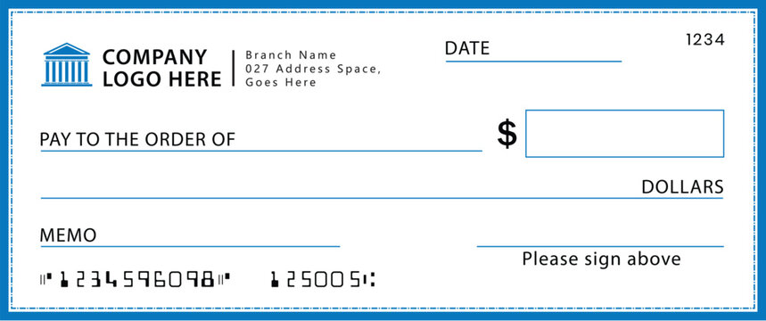 Presentation Check Template Giant Large Donor Check for Business. Vector