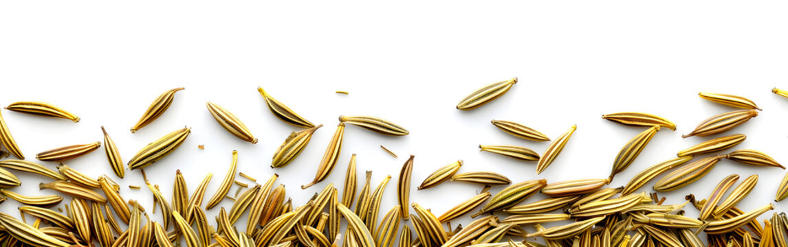 Cumin Seeds in White Background Representing Culinary Spices, Herbal Health, and Organic Food
