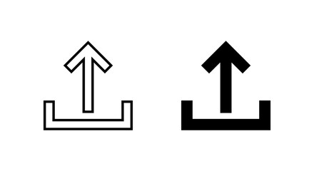 Upload icon isolated on white background. Arrow export symbol. Publish button concept
