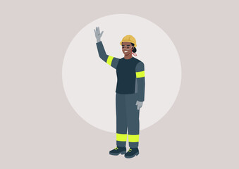 A female engineer worker engaging in different activities, highlighting her strengths and contributions to various tasks, embodying teamwork and empowerment