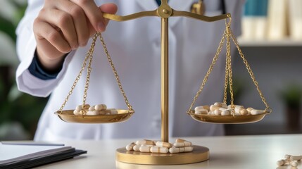 Balancing Prescription Pills on Scales in Medical Consultation Setting