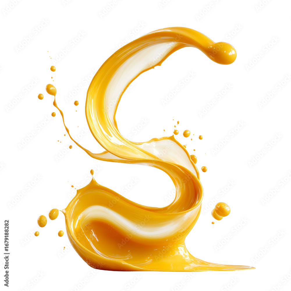 Poster Dynamic liquid formation showcasing swirling movement with an illuminated effect on transparent
