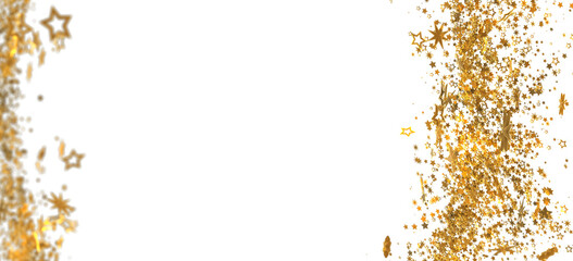 Sparkling gold stars on white. Perfect for festive designs, cards, and backgrounds.