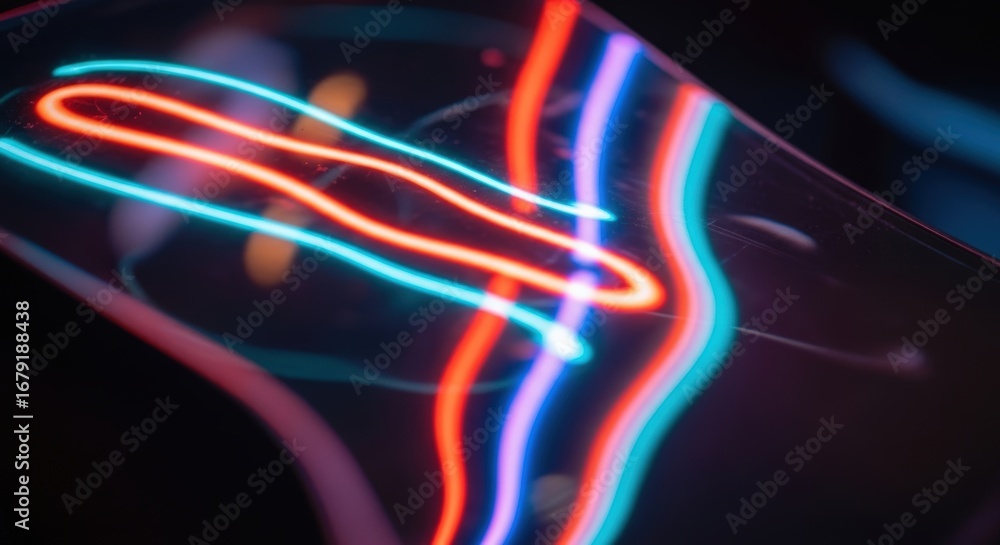 Poster vibrant digital glitch loop background with dynamic neon light trails abstract seamless energy for m