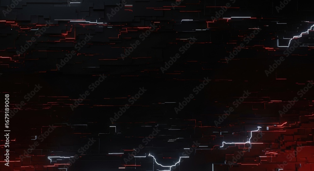 Aufkleber seamless digital glitch loop background futuristic cyber circuitry abstract technology pattern