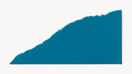 Blue torn paper corner collage element