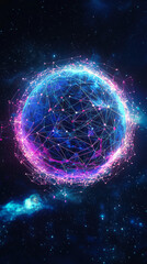 Obraz premium Conceptual illustration of IoT cloud infrastructure in a glowing sphere