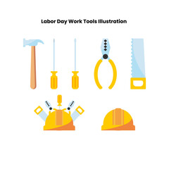 Labor Day Work Tools Illustration