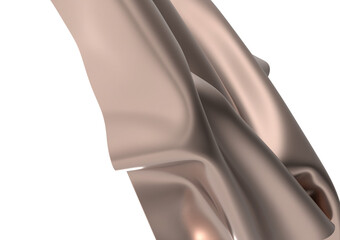 Abstract Draped Rose Gold Fabric