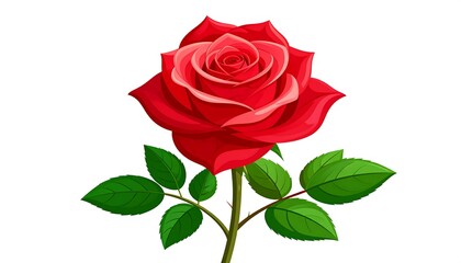 Vibrant red rose illustration
