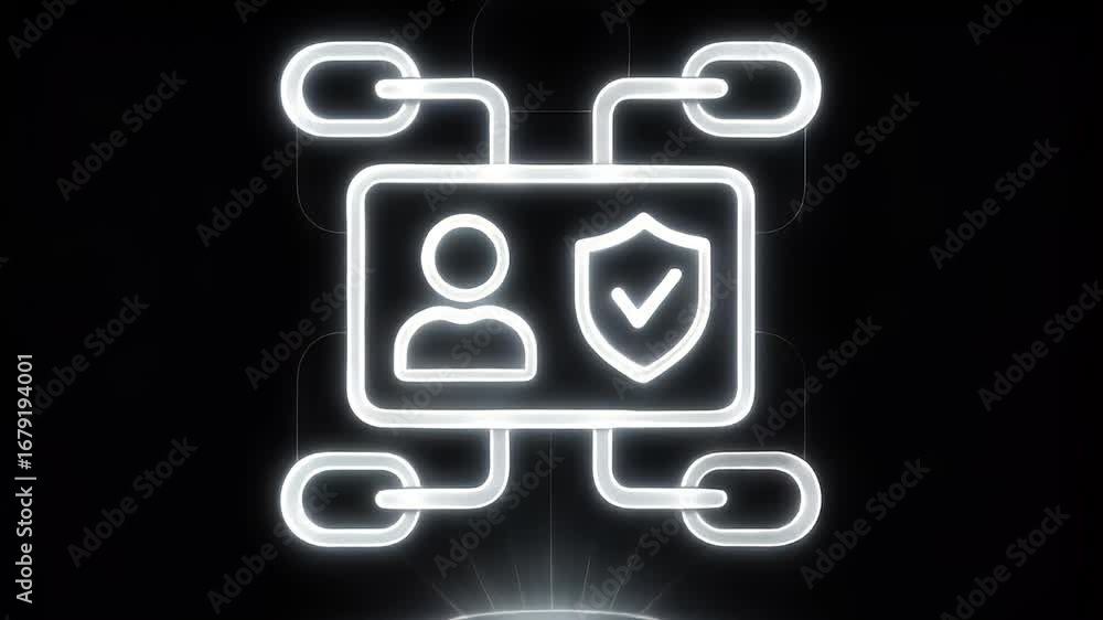 Aufkleber secure identity visualization: an illuminating outline of an individual’s profile and associated dat