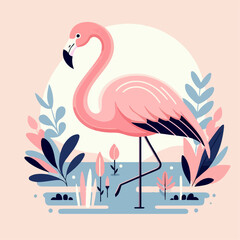 vector illustration of a flamingo