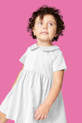Girl wearing png dress in studio