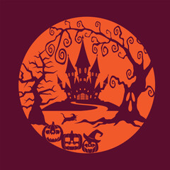 Happy halloween background template with pumpkin.
