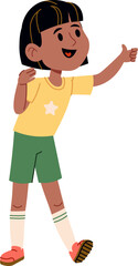 Smiling Girl Giving Thumbs Up