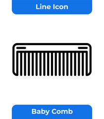 Baby Comb Icon Vector Graphic Black White Simple Hair Care Tool Styling Accessory Infant Grooming Essential Design