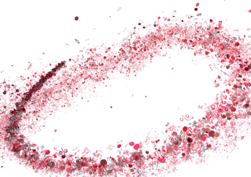 Abstract background of pink percentage signs exploding outwards in a circular motion. Ideal for sale promotions.