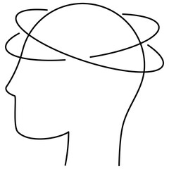 Line drawing character fainting from COVID-19 symptoms element transparent png