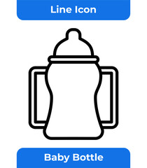 Baby Bottle with Handles, Feeding Container for Infant, Isolated Vector Illustration for Children's Product Design and Parenthood