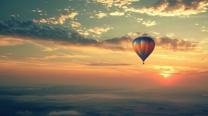Colorful Balloons Floating Over Summer Skies