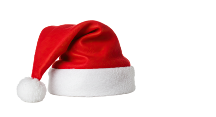Classic Red Santa Hat with White Fur Trim and Pompom 1.